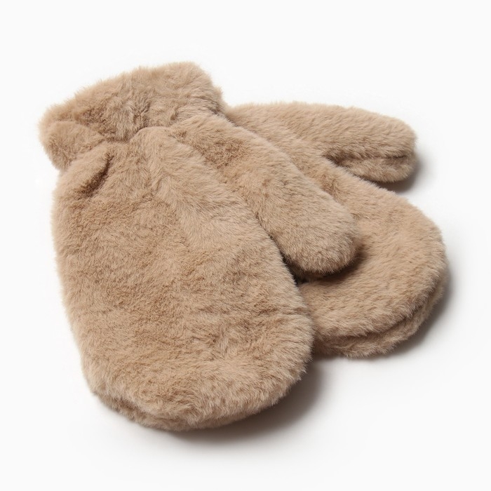 Варежки подростковые MINAKU Мишка вышивка 24 см цвет коричневый Варежки подростковые MINAKU Мишка вышивка 24 см цвет коричневый