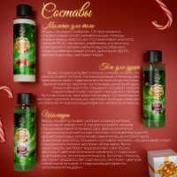 Новый год. Новогодний подарочный набор косметики &laquo;Новогодние огни&raquo;, с ароматом миндаля и розы. Зеленая серия