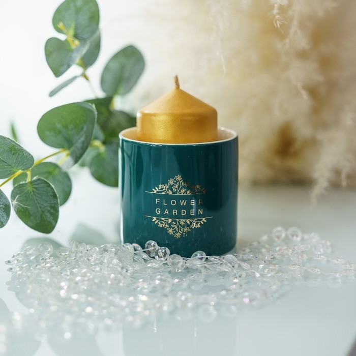 Горшок для цветов керамический с тиснением, кашпо &laquo;Цветочный сад&raquo;, 8 х 7,5 см