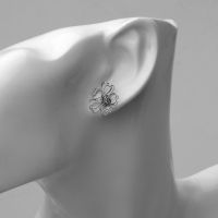 Серьги металл &laquo;Цветочек&raquo; сердце, цвет серебро