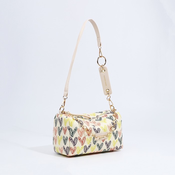 Сумка кросс-боди на молнии, цвет бежевый/разноцветный Сумка кросс-боди на молнии, цвет бежевый/разноцветный