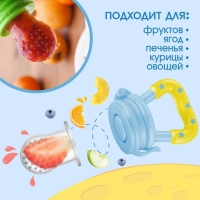 Набор: ниблер для прикорма с силиконовой сеточкой + силиконовая зубная щетка на палец в контейнере + силиконовый прорезыватель &laquo;Мишка принц&raquo;