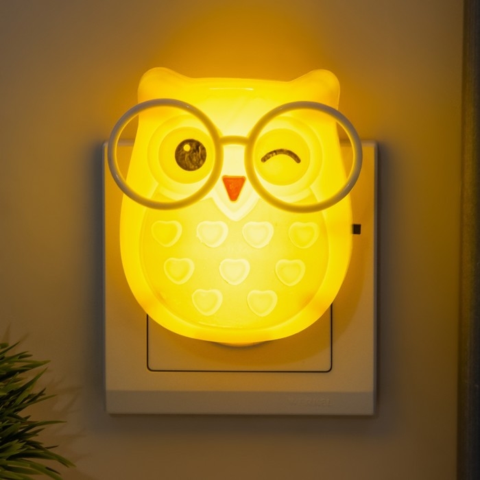 Ночник Ночник "Совенок" 220V 0,1W сохраняет энергию МИКС 7,5х7,5х3,7 см RISALUX