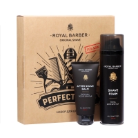 Подарочный набор косметики мужской Royal Barber: пена для бритья, 200 мл + бальзам после бритья, 100 мл
