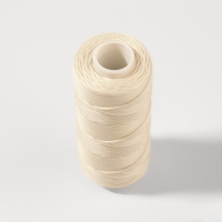 Нитки вощёные, плоские, 150D/16, 0,8 мм, 50 &plusmn; 2 м, цвет молочный