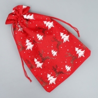 Мешочек подарочный холща &laquo;Снежный лес&raquo;, ёлки, 20 х 30 см +/- 1.5 см, Новый год