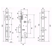 Корпус замка PALLADIUM 0153, 30 мм, цвет латунь