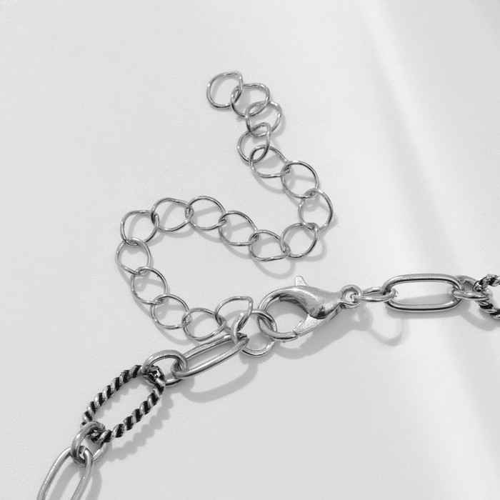 Браслет металл &laquo;Подвески&raquo; мишка, цвет серебро, 7 см