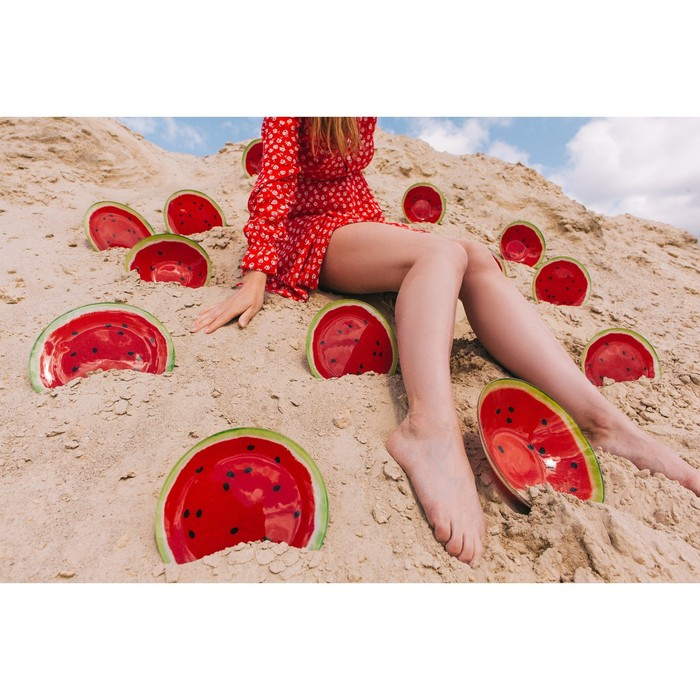 Салатник стеклянный Доляна &laquo;Сладкий арбуз&raquo;, 920 мл, 22&times;5 см