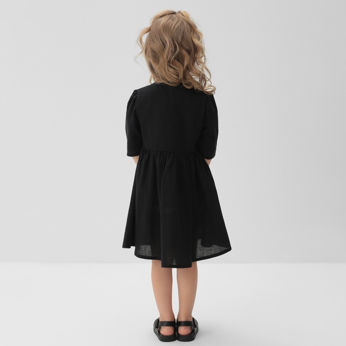 Платье для девочки MINAKU: Cotton collection, цвет чёрный, рост 116см Платье для девочки MINAKU: Cotton collection, цвет чёрный, рост 116см