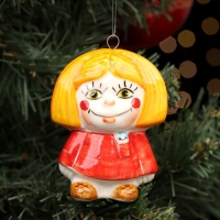 Ёлочная игрушка  "Домовенок Кузя", крепление петля, 9 см,  фарфор