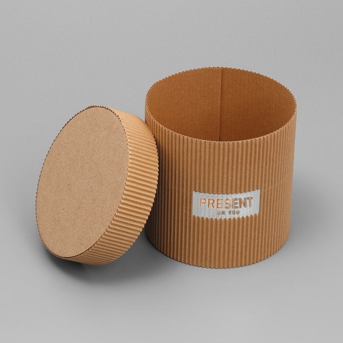Коробка подарочная шляпная из микрогофры, упаковка, &laquo;Present for you&raquo;, 12 х 12 см