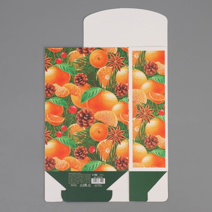 Коробка подарочная новогодняя складная &laquo;Зимние прянности&raquo;, 15 х 7 х 22 см, Новый год