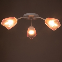 Люстра Оникс 3х15Вт E27 белый-розовый 50х50х15см BayerLux