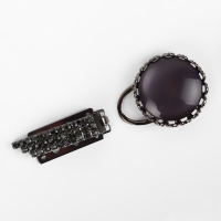 Декоративная застёжка, 8,2 &times; 3,5 см, цвет чёрный/серый