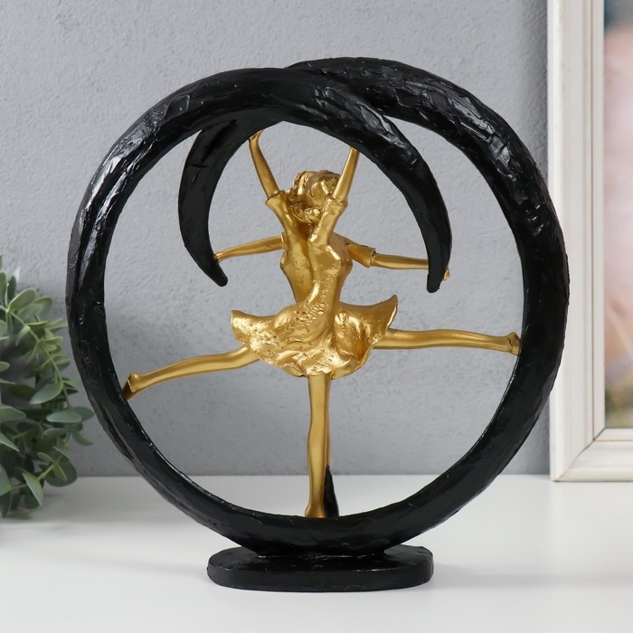 Сувенир полистоун Сувенир полистоун "Гимнастки. Абстракция" золото с чёрным 25,5х7х27 см