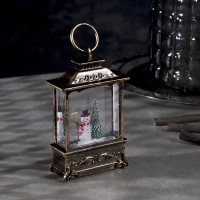 Светодиодная фигура &laquo;Фонарь со снеговиком&raquo; 7.6 &times; 13.5 &times; 3.2 см, пластик, блёстки, батарейки AG13х3 (в комплекте), свечение тёплое белое