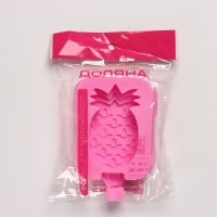 Форма для мороженого Доляна &laquo;Ананас&raquo;, силикон, 14&times;7,5&times;2,5 см, цвет розовый