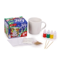 Кружка под раскраску на новый год. Рисование на воде: эбру &laquo;Ёлочка&raquo;, новогодний набор для творчества