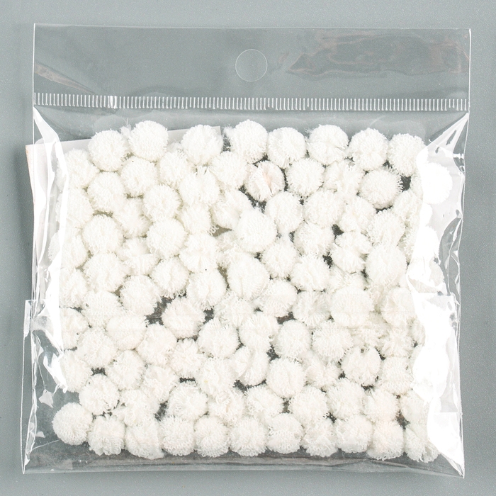 Набор деталей для декора &laquo;Бомбошки&raquo;, 100 шт., размер одной шт. &mdash; 1 см, цвет белый