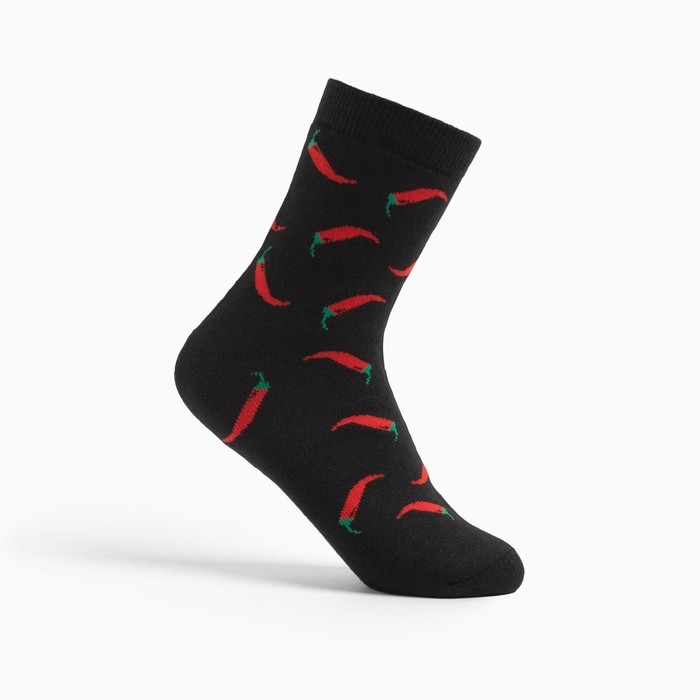 Носки мужские махровые &laquo;Перец&raquo;, цвет чёрный, размер 25