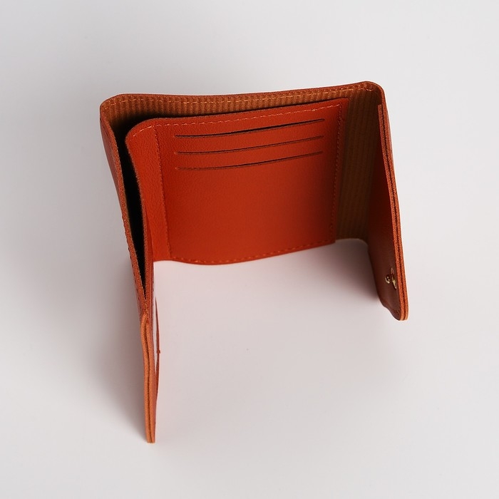 Кошелёк женский на кнопке, цвет рыжий Кошелёк женский на кнопке, цвет рыжий