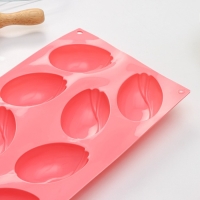Форма для выпечки Доляна &laquo;Тюльпаны&raquo;, силикон, 8 ячеек, 30&times;17,5&times;3 см, цвет розовый