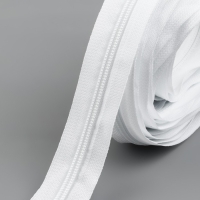 Набор: рулонная молния &laquo;Спираль&raquo; №5, 10 м, 20 бегунков, 40 верхних ограничителей, 20 нижних ограничителей, цвет белый