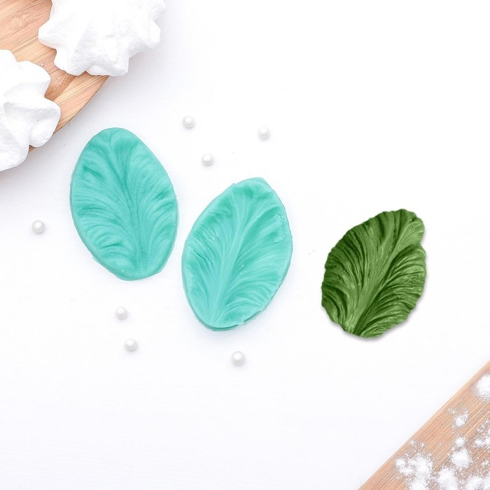 Молд &laquo;Лист тропических растений&raquo;, силикон, 2 шт, 6,5&times;4&times;2,3 см, цвет МИКС