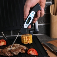 Термометр (термощуп) кухонный LTR-08, макс. темп. 300 &deg;C, складной, от ААА (не в комплекте), чёрный