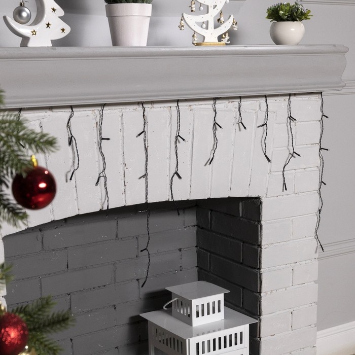 Гирлянда &laquo;Бахрома&raquo; 1.8 &times; 0.5 м, IP20, тёмная нить, 48 LED, свечение мульти, 8 режимов, 220 В