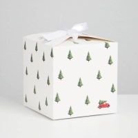 Коробка подарочная новогодняя складная &laquo;С новым годом&raquo;, 12 х 12 х 12 см, Новый год