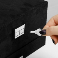 Подставка для украшений &laquo;Шкатулка&raquo; 2-х уровневая, флок, 24,5&times;17&times;12 см, цвет чёрный