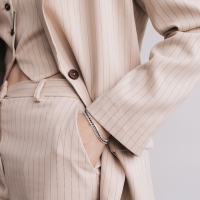 Браслет со стразами &laquo;Лёд&raquo; элегантность, строчки, цвет бело-чёрный в серебре, 18см