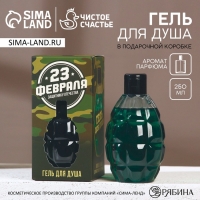 Гель для душа &laquo;С 23 Февраля!&raquo;, 300 мл, аромат пряности, HARD LINE