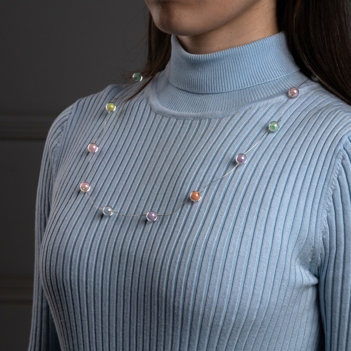 Светодиодные бусы Светодиодные бусы "Бусинки", 80 см, LED(1608)-16-4.6V, AG13x3 (в компл.), 3 режима, свечение тёплое белое