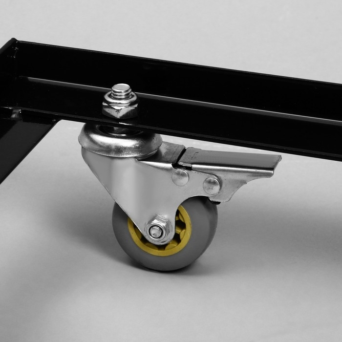 Корзина-накопитель складная, на колесах, 1 полка, 60&times;40&times;80 см, цвет чёрный