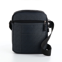 Сумка мужская на молниях, наружный карман, цвет серый