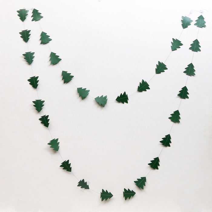 Новый год! Гирлянда «Ёлочки», длина 4 м, цвет зелёный Новый год! Гирлянда «Ёлочки», длина 4 м, цвет зелёный