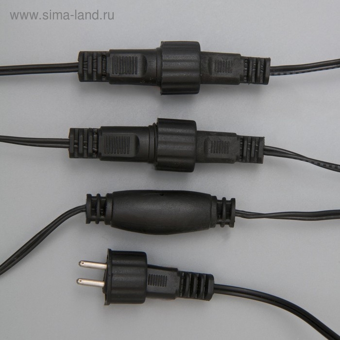 Гирлянда &laquo;Клип-лайт&raquo; 100 м, IP44, УМС, тёмная нить, 1000 LED, свечение синее, 8 режимов, 24 В, без БП