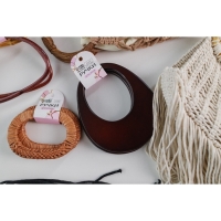 Ручки для сумки деревянные, d = 18 &times; 14,5 / 9 &times; 10,5 см, 2 шт, цвет коричневый