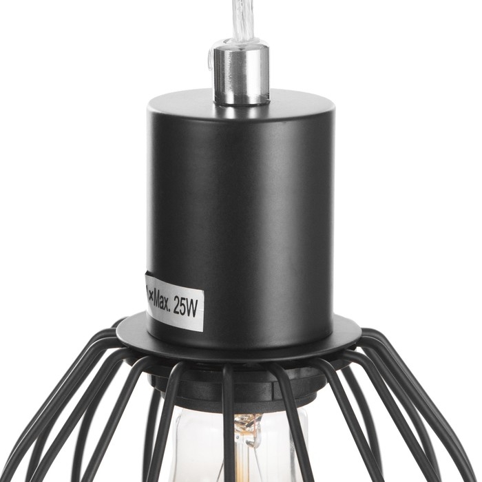 Светильник подвесной "Лофт" 1х25Вт Е27 Чёрный 12х116х11