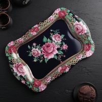 Поднос из нержавеющей стали &laquo;Бахмал&raquo;, 38&times;24,7 см, рисунок МИКС