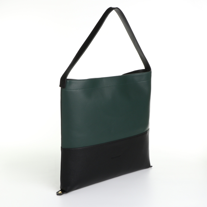 Сумка-мешок женская на молнии, цвет зелёный/чёрный Сумка-мешок женская на молнии, цвет зелёный/чёрный