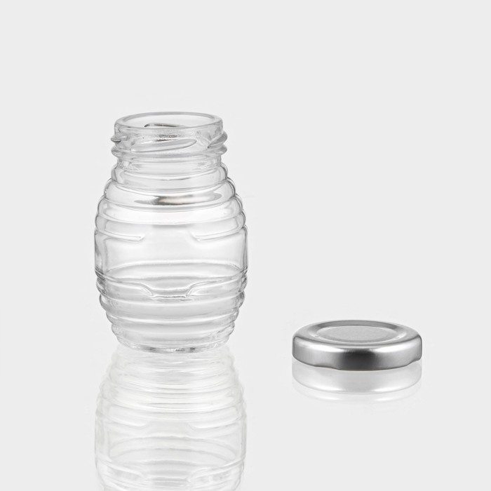 Банка стеклянная для хранения сыпучих продуктов &laquo;Бочонок&raquo;, 100 мл, 5&times;7,8 см, с металлической крышкой