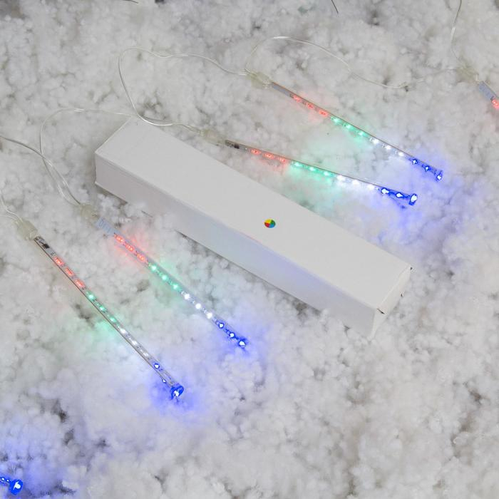 Гирлянда «Сосульки» 2.4 × 0.2 м, IP44, прозрачная нить, 96 LED, свечение мульти с эффектом стекания, 12 В Гирлянда «Сосульки» 2.4 × 0.2 м, IP44, прозрачная нить, 96 LED, свечение мульти с эффектом стекания, 12 В