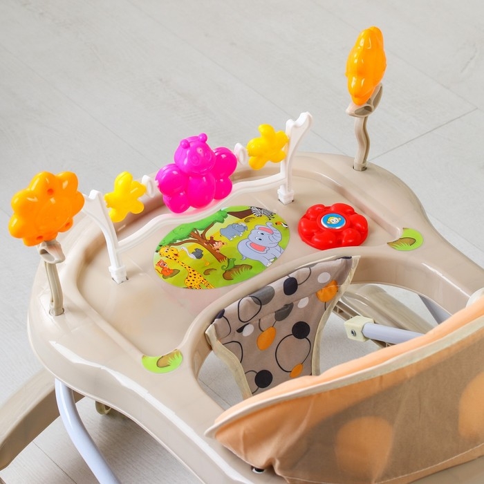 Ходунки &laquo;FLY C&raquo;, бежевый, 7 силик. колес, муз., свет