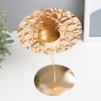 Подсвечник металл на 1 свечу "Паутина времени" золото 26х14,5х11 см