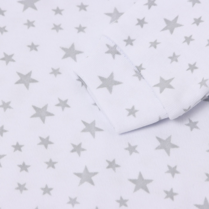 Боди с длинным рукавом, цвет звезды серые, рост 80 см