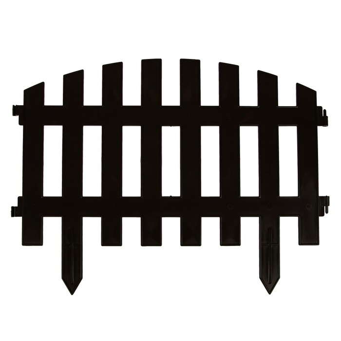 Ограждение декоративное, 35 &times; 210 см, 5 секций, пластик, коричневое, RENESSANS, Greengo